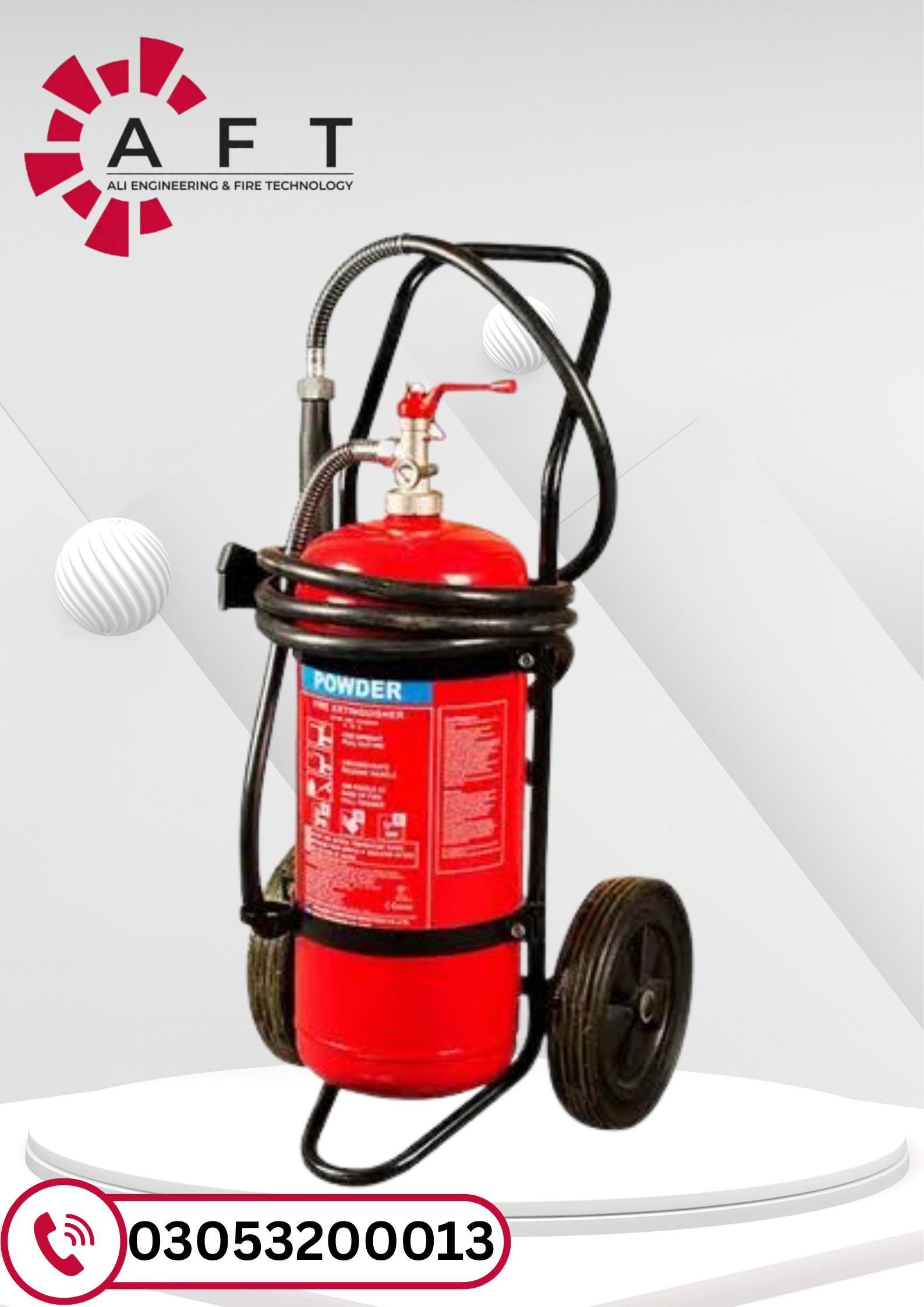 25KG DCP Trolley Mounted Fire Extinguisher | Industrial Dry Chemical Powder Fire Suppression