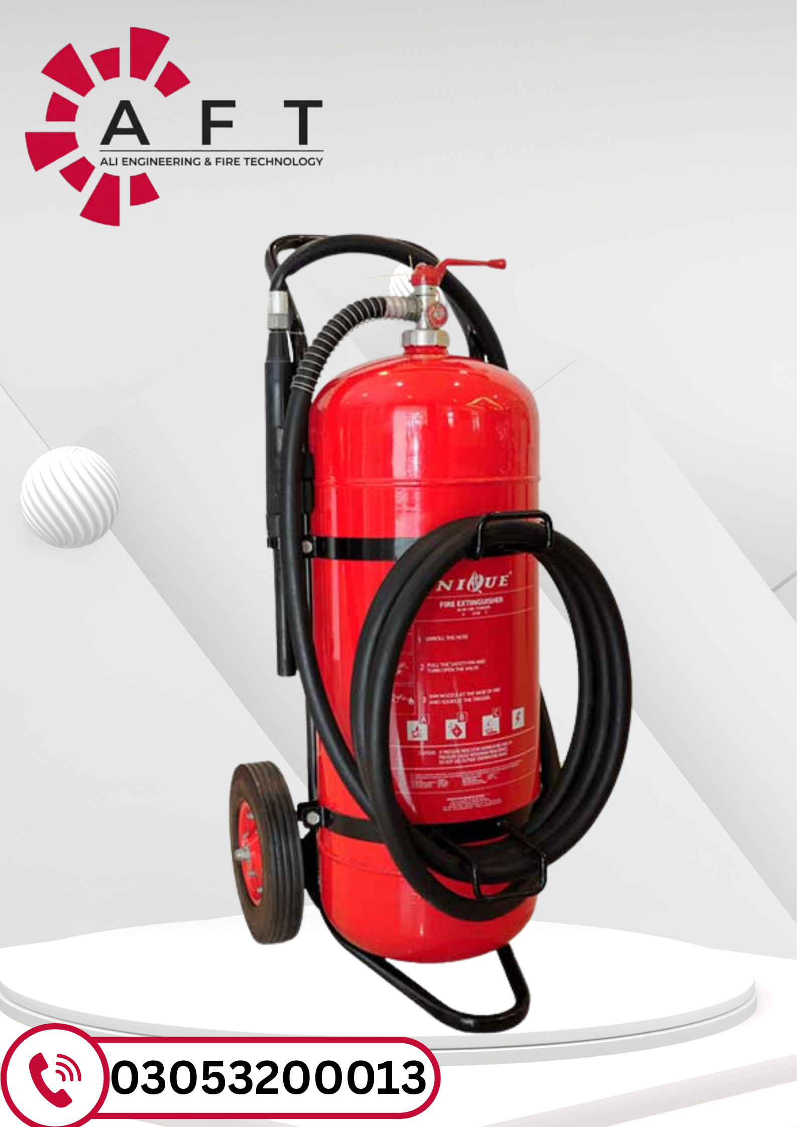 50kg DCP Fire Extinguisher Trolley Type | Heavy-Duty Dry Chemical Powder Fire Extinguisher for Industrial & Commercial Use